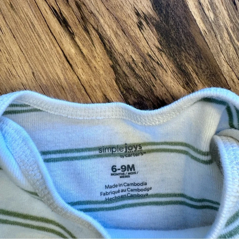 Carter's Green and White Bodysuits
